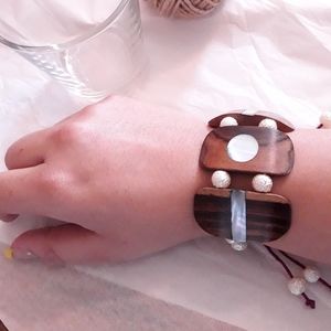 Hand Crafted Wood Beaded Bracelet